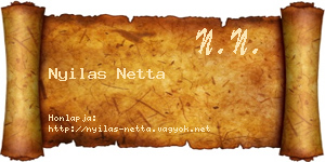Nyilas Netta névjegykártya